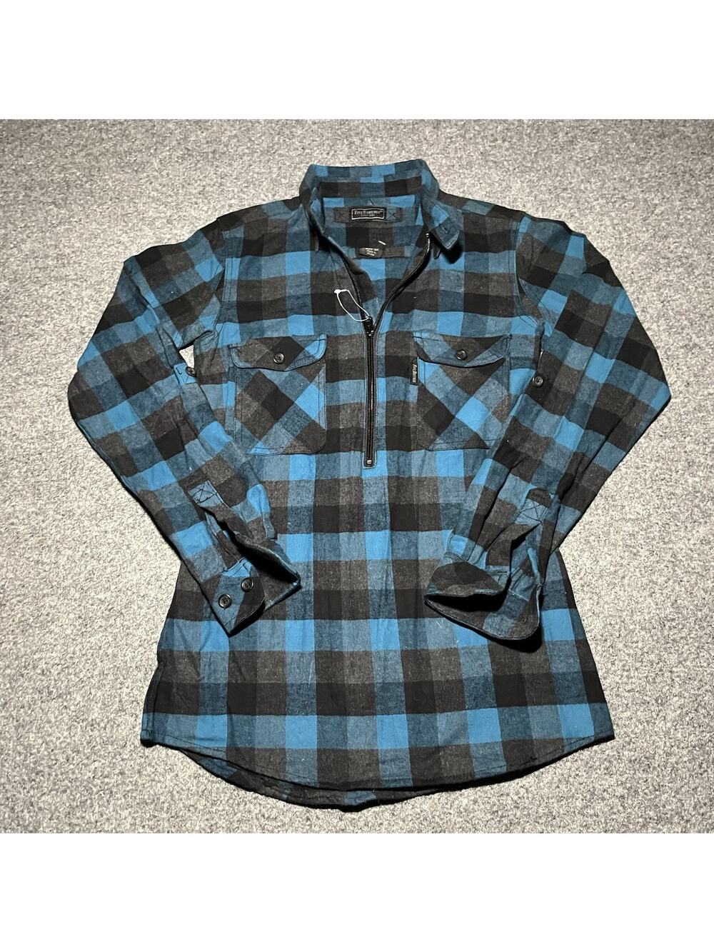 Five Brother Flannel Shirt Womens XS Pullover Half 1/2 Zip Cotton Plaid Outdoor
